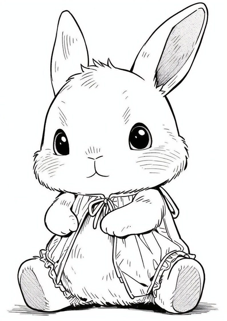 Coloring page, for Child, Baby Rabbit image 1