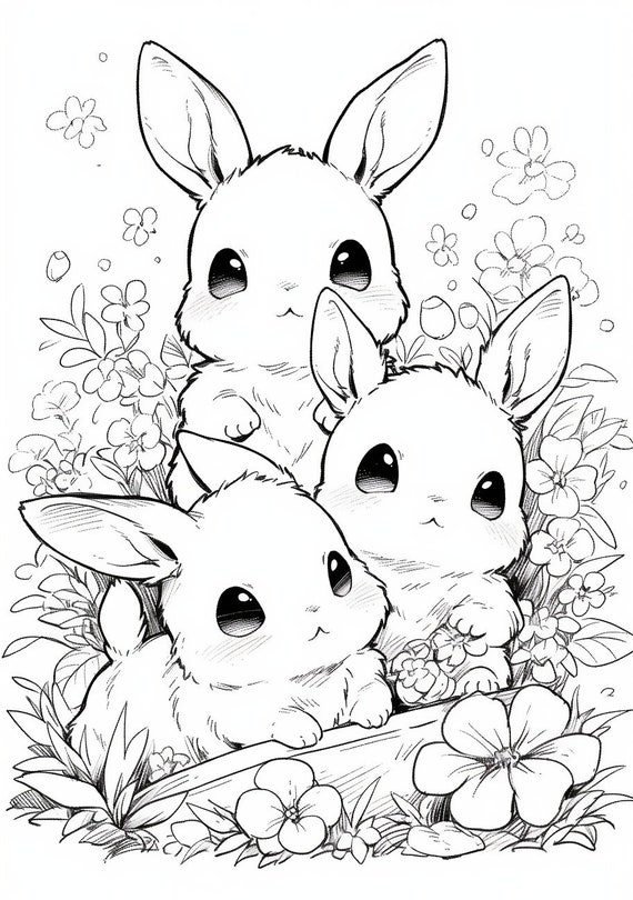 Coloring Book for Kids: Cute Animal, Dog, Cat, Elephant, Rabbit