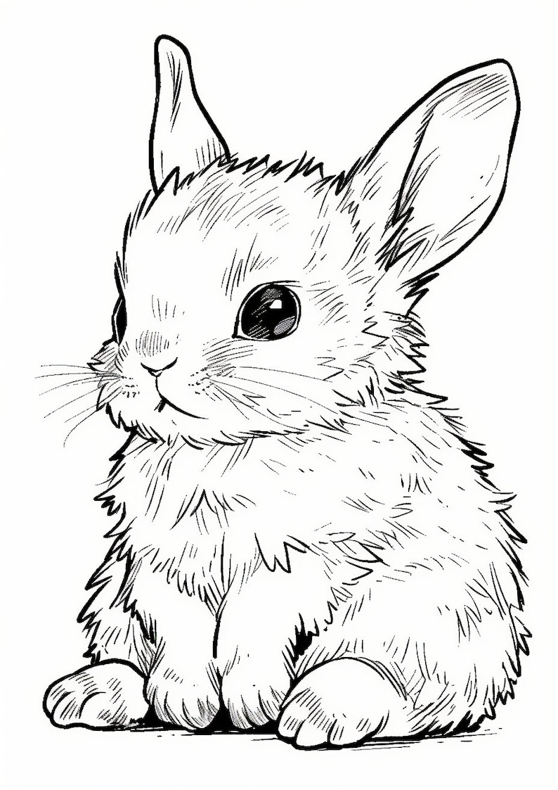 Coloring page, for Child, Baby Rabbit image 1