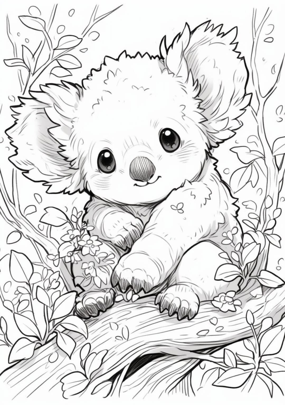 Coloring Page, for Children, Baby Koala - Etsy