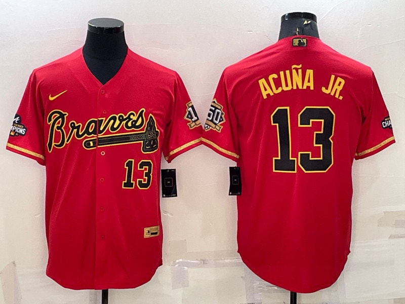 Red/Yellow pinstripes? Was this an official jersey? : r/AtlantaBraves