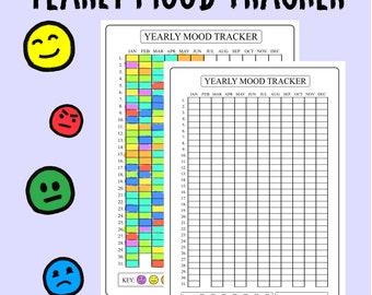 Printable Daily Mood Tracker Chart - Instant Download, Simple Black and ...
