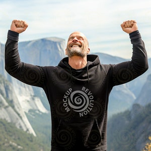 Schwarzer Hoodie Männer Gildan 18500 Mockup Herren schwarzer Hoodie Mockup Männer Hoodie Mockup Hoodie Mock Gildan Herren Mockup Werkstatt Lifestyle Mockup