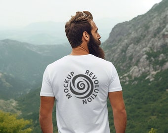 White Bella Canvas 3001 t shirt Mockup Bella Canvas Back Mockup Tshirt Model 3001 Back of Shirt Back Bella Canvas Mockup Mountain Mock Up
