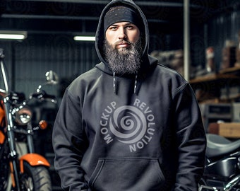 Black hoodie men Gildan 18500 Mockup Mens black hoodie mockup Men Hoodie Mockup Hoodie Mock Gildan Mens Mockup Bike Mockup Lifestyle
