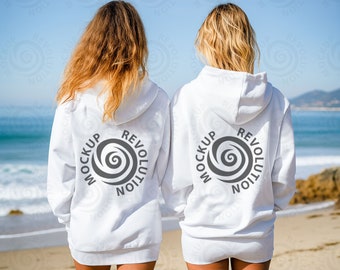 Gildan 18500 Mockup Back of 18500 Mockup Backside Mockup 18500 White Hoodie Mockup Back Mockup Hoodie Model Friends Hoodie Trendy Mockup