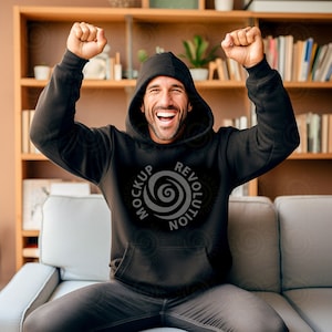 Schwarzer Hoodie Männer Gildan 18500 Mockup Herren schwarzer Hoodie Mockup Männer Hoodie MockupHoodie Mock Gildan Mens Mockup Lifestyle Mockup Fußball