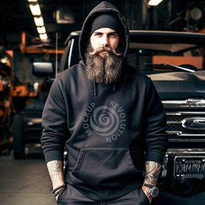 Schwarzer Hoodie Männer Gildan 18500 Mockup Herren schwarzer Hoodie Mockup Männer Hoodie MockupHoodie Mock Gildan Mens Mockup Bike Mockup Lifestyle