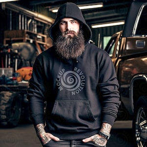 Schwarzer Hoodie Männer Gildan 18500 Mockup Herren schwarzer Hoodie Mockup Männer Hoodie MockupHoodie Mock Gildan Mens Mockup Bike Mockup Lifestyle