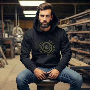 Gildan 18500 Mockup MEN, Hoodie Mockup Black Color, Mens Hoodie Mockup Bundle, Hoodie Mock Gildan Mockup, 18500 Mockup, Sweatshirt Mockup