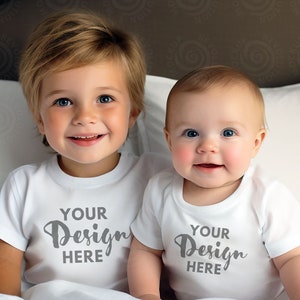 Bella Canvas 3001T Mockup White Big Brother Announcement T Shirt Mockup Toddler Tshirt Mockup Kids Baby Announcement Mockup Sibling Matching