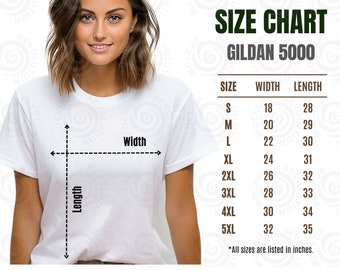 Guide des tailles Gildan 5000 Guide des tailles du t-shirt Gildan unisexe Guide des tailles du t-shirt Gildan 5000 Taille du t-shirt unisexe Gildan Guide des tailles