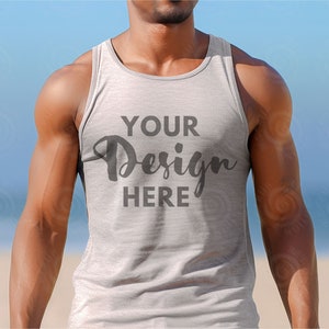 Bella Canvas Athletisch Heather 3480 Mockup Graues Tank Top 3480 Tank Mockup Bella Canvas 3480 Mockup Hübsches T-Shirt Mockup Hübsches Tank Top Mockup