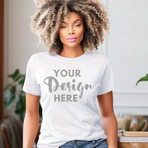 Gildan 5000 Mockup White Tshirt Mockup 5000 White Mockup Model Gildan Shirt White Unisex Tee Mock Lifestyle Gildan 5000 Diversity Mockup