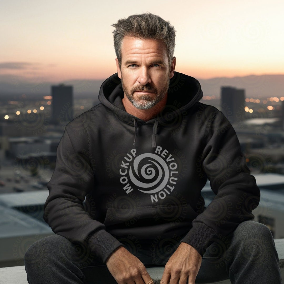 Black Hoodie Men Gildan 18500 Mockup Mens Black Hoodie Mockup Etsy