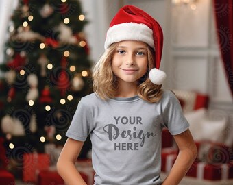 Gildan 5000b Mockup Sportgrey Gildan 5000B Youth Girl Tshirt Mockup Kids T-shirt Mock Up t shirt Children Gildan 5000B Girl Shirt Mock Ups