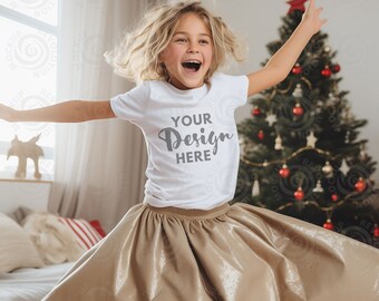 Gildan 5000b Mockup White Gildan 5000B Youth Girl Tshirt Mockup Kids T-shirt Mock Up t shirt Children Gildan 5000B White Girl Shirt Mock Ups