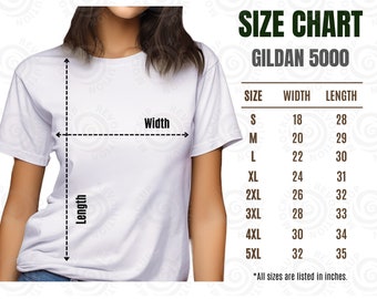 Guide des tailles Gildan 5000 Guide des tailles du t-shirt Gildan unisexe Guide des tailles du t-shirt Gildan 5000 Taille du t-shirt unisexe Gildan Guide des tailles