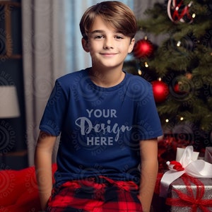 Gildan 5000b Mockup Navy Gildan 5000B Youth Girl Tshirt Mockup Kids T-shirt Mock Up t shirt Children Gildan 5000B Navy Girl Shirt Mock Ups