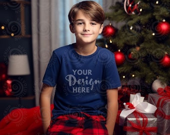 Gildan 5000b Mockup Navy Gildan 5000B Youth Girl Tshirt Mockup Kids T-shirt Mock Up t shirt Children Gildan 5000B Navy Girl Shirt Mock Ups