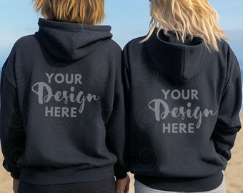 Gildan 18500 achterkant mockup Gildan zwart sweatshirt mock achterkant 18500 mockup achterkant 18500 zwarte Gildan 18500 hoodie Beach Friends