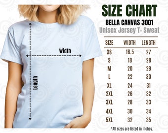 Bella Canvas 3001 Size Chart Bella canvas size chart 3001 Bella Canvas Tshirt Measurement Size Guide Mens Bella Canvas T-shirt Size Chart