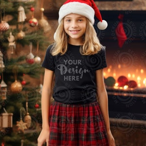 Gildan 5000b Mockup Black Gildan 5000B Youth Girl Tshirt Mockup Kids T-shirt Mock Up t shirt Children Gildan 5000B Black Girl Shirt Mock Ups