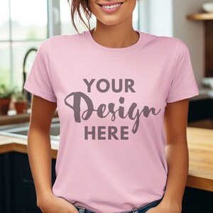 Gildan 5000 Mockup, Light Pink Tshirt Mockup 5000, Light Pink Unisex Tee Model Mockup Gildan Shirt Mock Gildan Outdoor Gildan 5000 Pink Tee