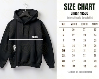 Gildan 18500 Size Chart Hanging Size Chart Gildan mockup Gildan 18500 Size Guide Gildan 18500 Mockup Sweatshirt Hooded Size Chart Hoodie