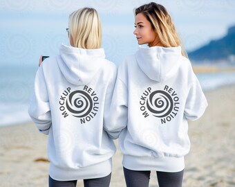 Gildan 18500 Mockup Back of 18500 Mockup Backside Mockup 18500 White Hoodie Mockup Back Mockup Hoodie Model Best Friends Hoodie Trendy Mock