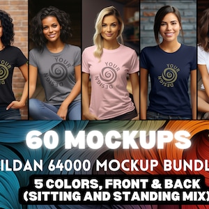 Gildan 64000 Mockup Bundle Womens Gildan Soft Style Mockup Shirt Mockup tshirt mockup bundle t-shirt mockup Gildan  Mockup Bundle