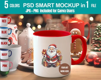 Christmas Mug Mockup Bundle Holiday Mug Mock Up 11 oz White Mug Mockup Accent Coffee Mug White Coffee Mug Mockup Bundle Christmas Mug Mockup
