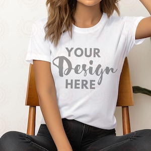 Gildan 5000 Mockup White Tshirt Mockup Gildan 5000 white Model Mockup White tshirt Mockup Woman Mockup 5000 t-shirts Gildan Outdoor Gildan