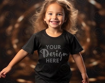 Bella Canvas 3001T Mockup Black Kids Tee Mockup Camiseta para niños pequeños Mockup 3001T Mockup Black Tee Mock 3001T Camiseta de Halloween Childs Tee Bella