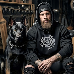Schwarzer Hoodie Männer Gildan 18500 Mockup Herren schwarzer Hoodie Mockup Männer Hoodie MockupHoodie Mock Gildan Mens Mockup Bike Mockup Lifestyle