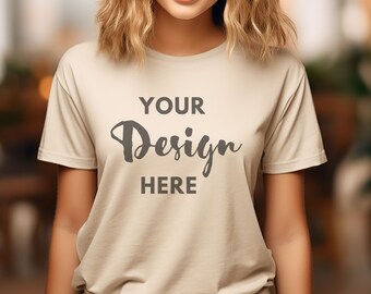 Gildan 5000 Mockup Sand Tshirt Mockup 5000 Model Mockup Gildan Shirt Sand Unisex Tee Mock Gildan Outdoor Gildan 5000 Sand Gildan 5000 Mock