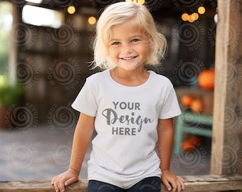 Kids Bella Canvas 3001 White Kids Shirt Mockup Girls T-Shirt Mock up Kids Bella Canvas 3001T Mockup Toddler Tshirt Mock Ups Tshirt Mockups
