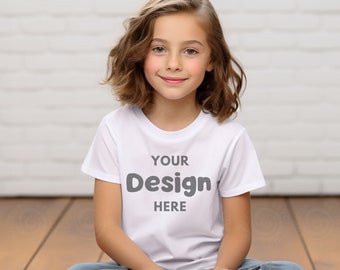Kids Bella Canvas 3001Y Mock Up Kids Model Mockup BC 3001Y Mockup Bella Canvas White Mockup 3001Y Mockup TShirt Mock Up kids mockup bundle