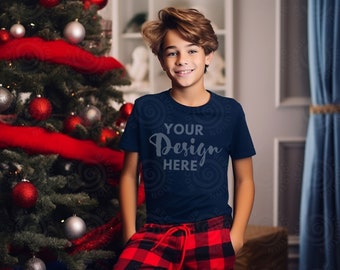 Gildan 5000 Mockup Navy Gildan 5000B Youth Girl Tshirt Mockup Kids T-shirt Mock Up t shirt Children Gildan 5000B Navy Girl Shirt Mock Ups