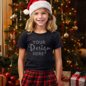Gildan 5000b Mockup Black Gildan 5000B Youth Girl Tshirt Mockup Kids T-shirt Mock Up t shirt Children Gildan 5000B Black Girl Shirt Mock Ups