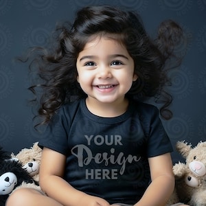 Bella Canvas 3001T Mockup Black Kids Tee Mockup Toddler Tshirt Mockup 3001T Mockup Black Tee Mock 3001T Kids t shirt Childs Tee Bella