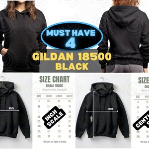 Gildan 18500 black Mockup Back of 18500 Mockup Front and Back Hoodie Mock up Sweatshirt Mockups hoodie front and Back Aesthetic Mockup