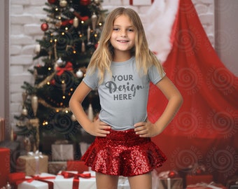 Gildan 5000b Mockup Sportgrey Gildan 5000B Youth Girl Tshirt Mockup Kids T-shirt Mock Up t shirt Children Gildan 5000B Girl Shirt Mock Ups