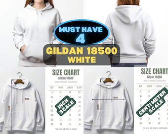 Gildan 18500 vit mockup baksida av 18500 mockup fram- och bakluvtröja mockup tröja mockups hoodie fram och bak estetisk mockup