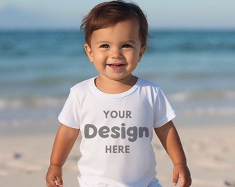 Bella Canvas 3001T mockup kinder-T-shirt mockup Lifestyle mockup wit peuter T-shirt mockup 3001T kinder-T-shirt mockup 3001T wit