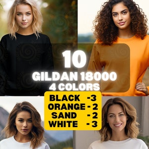 Gildan 18000 Mockup Sweatshirt Mockup Bundle Gildan 18000 Mockup Bundle Model Mockup Gildan 18000 Crewneck Mockup Bundle Halloween Mockup