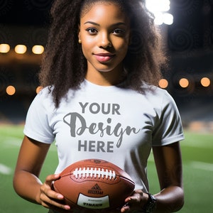 White Bella Canvas 3001, Bella Canvas White, football mock, Football Mockup, Fall MockUp, Football Shirt Mockup, Summer Mockup, Football Mom