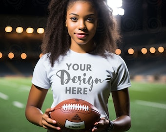 White Bella Canvas 3001, Bella Canvas White, football mock, Football Mockup, Fall MockUp, Football Shirt Mockup, Summer Mockup, Football Mom