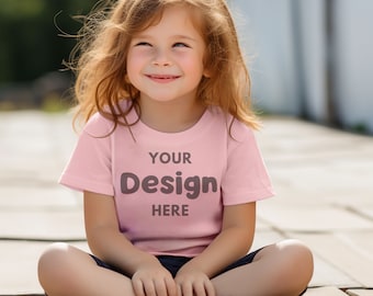 Bella Canvas 3001T Mockup Pink Toddler Girl Tshirt Mockup Toddler Tshirt Mockup Kids Tee Mockup Childs Tee Mock Up 3001T Mockup 3001T Pink