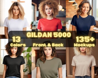 Gildan 5000 Mockup Bundle Gildan Soft Style Mockup Womens Mockup Bundle  Shirt Mockup tshirt mockup bundle t-shirt mockup G500 Mockup Bundle
